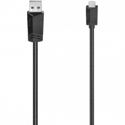 Cable USB - Hama 00200608, 1.5 m, 480 MBit/s, USB-A/Micro-USB, 2.0, Negro