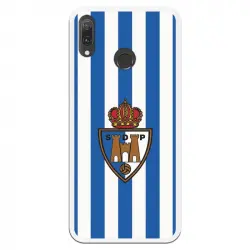 Funda Oficial Escudo S.d. Ponferradina Fondo Rayas Azules Y Blancas Para Huawei Y9 2019