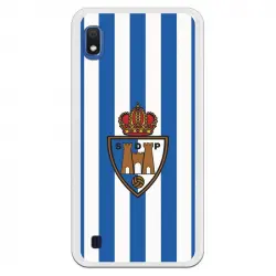 Funda Oficial Escudo S.d. Ponferradina Fondo Rayas Azules Y Blancas Para Samsung Galaxy A10