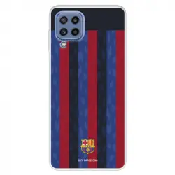 Funda Para Samsung Galaxy M32 Del Fc Barcelona Fondo Rayas Verticales - Licencia Oficial Fc Barcelona