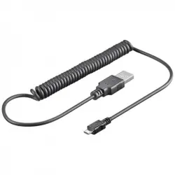 Goobay Goobay Cable Espiral USB 2.0 a Micro USB Macho/Macho 1m Negro