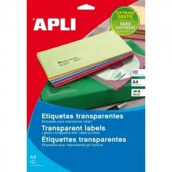 Apli 10967 Etiquetas Adhesivas 63.5x38.1mm 210 Unidades Transparentes