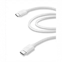 Cable USB - CellularLine Home USBDATACUSBC2C2MW, USB-C a USB-C, 2 m, Blanco