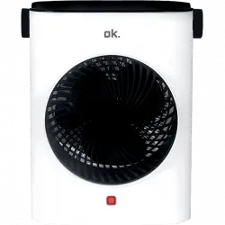 Calefactor - OK OFH 420224 ES, 2000 W, 2 Niveles de potencia, 15 m², Blanco y Negro