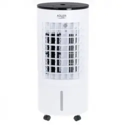 Climatizador Evaporativo 5,5 L Portátil, Air Cooler, Humidificador Purificador, Mando Distancia Blanco 300w Adler Ad 7921