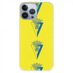 Funda Para Iphone 13 Pro Max Del Cádiz Escudo Patrón Vertical - Licencia Oficial Cádiz Cf