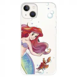 Funda para iPhone 14 Oficial Disney Ariel y Sebastián Burbujas La Sirenita