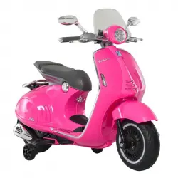 HomCom Moto Eléctrica Vespa Rosa