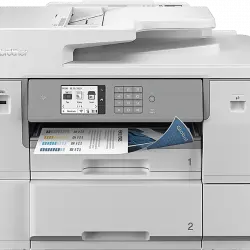Impresora multifunción - Brother MFCJ6959DWRE1, Impresión a gran formato, Fax y escáner, Hasta 30 ppm, Doble cara, 512MB, Blanca
