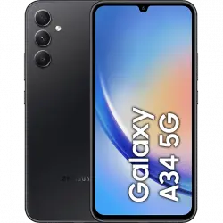 Móvil - Samsung Galaxy A34, Black, 256 GB, 8 GB RAM, 6.6 " FHD+, Mediatek Dimensity 1080 Octa-Core, 5000 mAh, Android 13