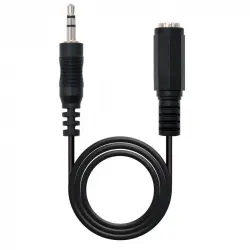 Nanocable Cable de Audio Jack 3.5 Macho/Hembra 3m Negro