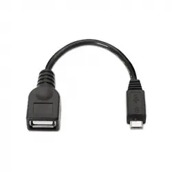 Nanocable Cable OTG USB 2.0 Micro USB-B Macho a USB-A Hembra 15cm Negro
