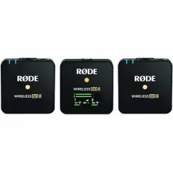 Rode Wireless Go II Transmisor Doble Sistema de Micrófono Inalámbrico Dos Canales con Micrófono Incorporado