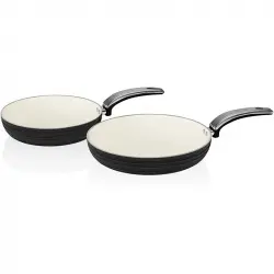 Swan Retro Set 2 Sartenes de Aluminio Prensado 20/28cm Negro
