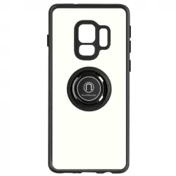 Funda Bimaterial Samsung Galaxy S9 Anillo Metálico Soporte Vídeo Negro