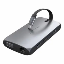 Hub Usb-c A Hdmi 4k, Vga, Ethernet, 2 Usb + 2 Usb-c, Tarjeta Satechi Gris