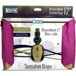 3Go Sensation Pack Bolsa Morada hasta 12" + Ratón USB