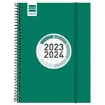 Agenda escolar 2023/2024 Finocam Espir Color E10 semana vista horizontal Verde