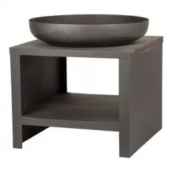 Brasero Con Almacenaje Para Leña Negro 62 Cm Esschert Design