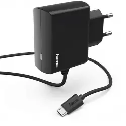 Cargador - Hama 00183247, 12 W, Micro-USB, Protección de sobrecarga, Negro