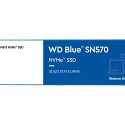 Disco duro SSD interno 2 TB - Western Digital WD Blue SN570 NVMe SSD, Lectura 3500 MB/s, M.2 2280, Azul
