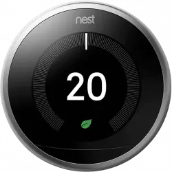 Termostato - Google Nest T3028IT Learning Thermostat 3ª generación, Pantalla grande, WiFi, Automático, Plata