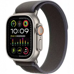 Apple Watch Ultra 2 (2023), GPS + Cellular, 49 mm, Caja de titanio, Gesto doble toque, Correa Trail Loop en Talla S/M color Azul/Negro