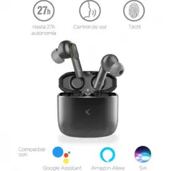 Auriculares Inalámbricos Ksix Spark, Bluetooth 5.2, Autonomía Hasta 20 Horas, Gris