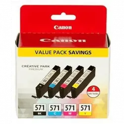 Cartucho de tinta - Canon CLI-571, Multipack 4 colores