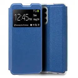 Cool Flip Cover Funda Liso Azul para Samsung M135 Galaxy M13 / A23 5G