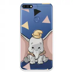 Funda Oficial Disney Dumbo Silueta Transparente Para Huawei Y7 2018