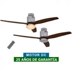 Ventilador De Techo Con Luz Casafan 93132311 Aerodynamix Eco 132 Ch Nuez/ Cromo Brillante