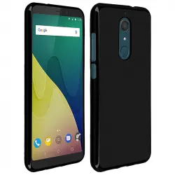 Avizar Funda Protectora de Silicona Flexible Antihuellas Negra para Wiko View XL