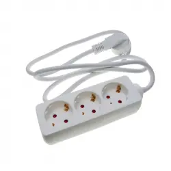 Bematik Regleta 3 Tomas Schuko 16A 230V 1.5m Blanca