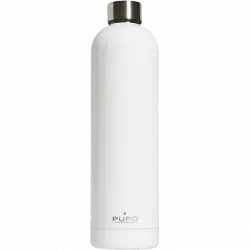 Botella - Puro H&C PUSB051, 1 l, Acero inoxidable, Eco-Friendly, Sin BPA, Vacío con aislamiento, Blanco