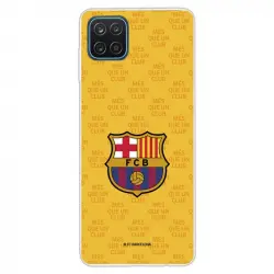 Funda Licencia Oficial FC Barcelona Escudo Mes que un Club Fondo Amarillo para Samsung Galaxy A12