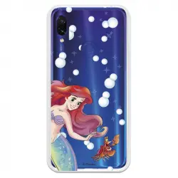 Funda Oficial Disney Sirenita Y Sebastián Transparente Para Xiaomi Redmi 7 - La Sirenita