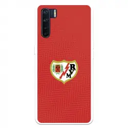 Funda Para Oppo A91 Del Rayo Vallecano Escudo Fondo Rojo - Licencia Oficial Rayo Vallecano