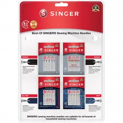 Recambio agujas - Singer A4/A5 Needle Pack, 25 unidades, Universal, Denim, Ball Point, Multicolor