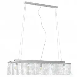 VidaXL Lámpara de Techo Cuentas de Cristal 5xE14 104cm Plateado
