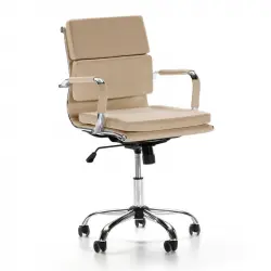 VS Venta-Stock Fenix Sillón de Oficina Reclinable de Piel Sintética Taupe