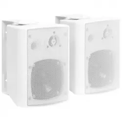 Altavoces Estéreo De Pared 2 Uds Blanco Interior Exterior 80 W Vidaxl