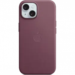 APPLE Funda de trenzado fino con MagSafe para iPhone 15, Rojo mora