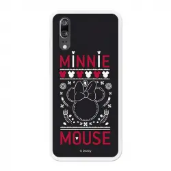 Funda Oficial Disney Minnie, Negro Bordado Huawei P20