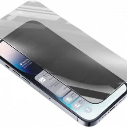 Protector de pantalla - CellularLine Top Secret Glass, Para iPhone 14 Pro Max, Filtro privacidad, Transparente