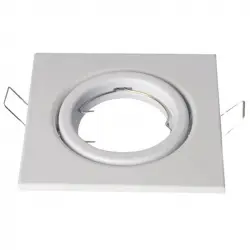 V-Tac Soporte Cuadrado Empotrable para Bombillas GU10 82x22mm Blanco