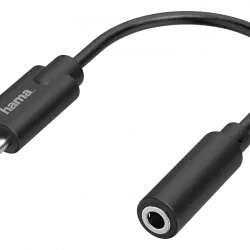 Adaptador - Hama 00200318, De conector USB-C a enchufe Jack 3.5 mm, Negro