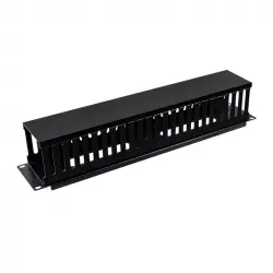 Aiten Data Organizador de Cables 2U con Tapa Negro