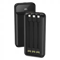 Cool Power Bank 10.000 mAh Carga Rápida 22.5W 3 Cables Negro