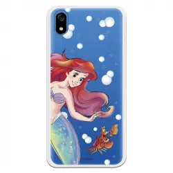 Funda Oficial Disney Sirenita Y Sebastián Transparente Para Xiaomi Redmi 7a - La Sirenita